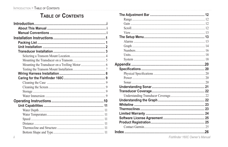 Garmin 160C User Manual | Page 4 / 32