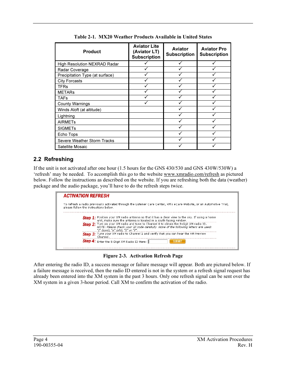 Refreshing | Garmin XM GDL 69 User Manual | Page 10 / 38