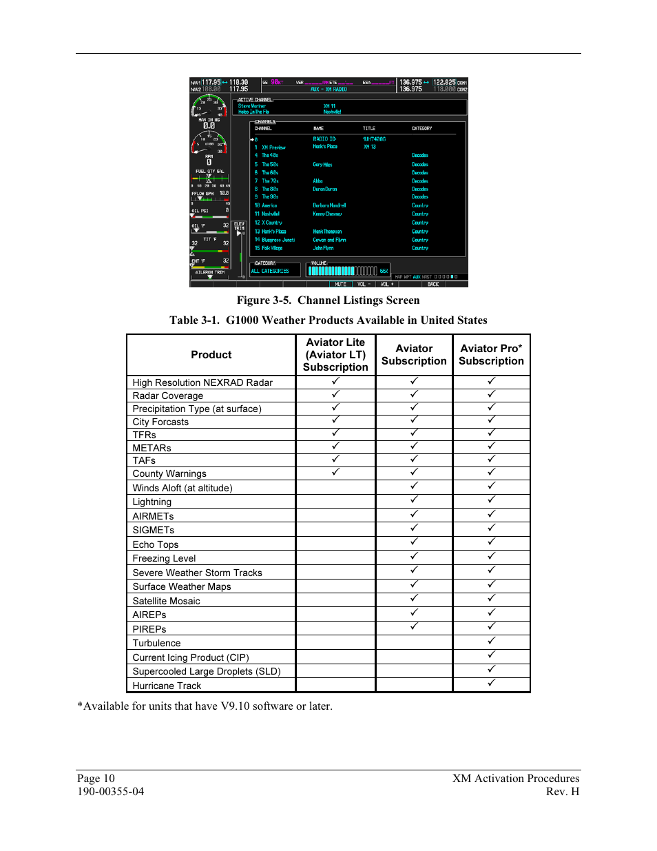 Figure 3-5. channel listings screen | Garmin XM GDL 69 User Manual | Page 16 / 38