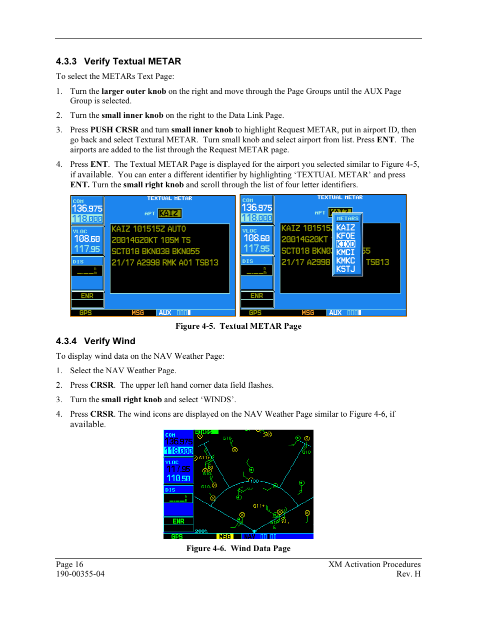 Verify textual metar, Verify wind | Garmin XM GDL 69 User Manual | Page 22 / 38