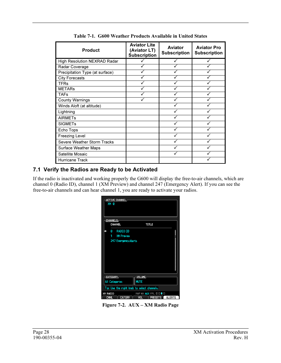 Verify the radios are ready to be activated | Garmin XM GDL 69 User Manual | Page 34 / 38