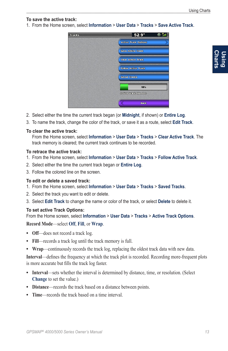 Using charts | Garmin 5008 User Manual | Page 17 / 68