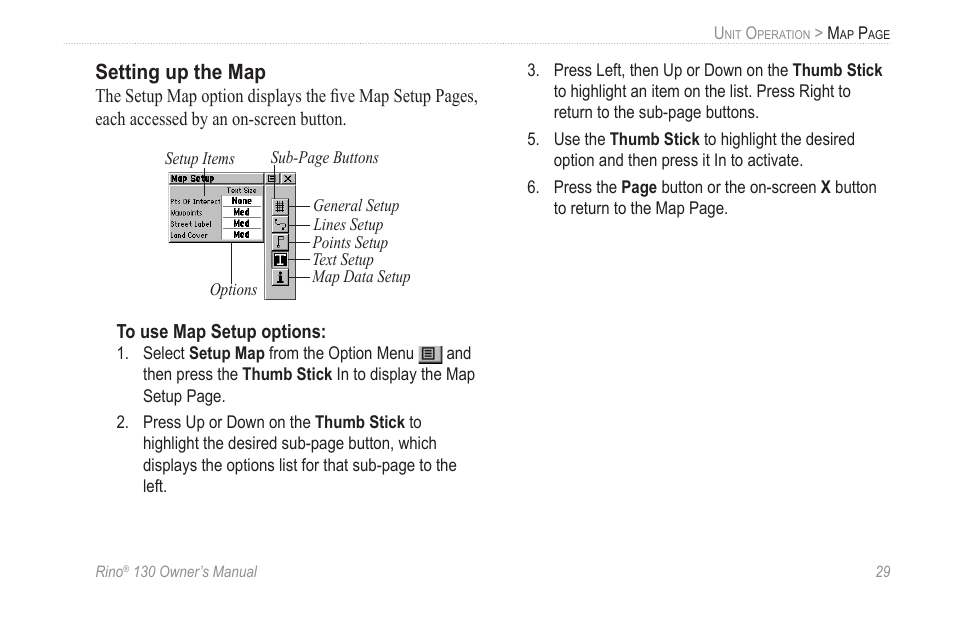 Setting up the map | Garmin rino130 User Manual | Page 35 / 132