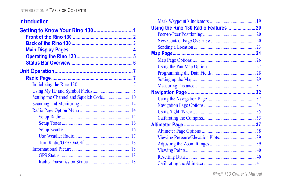 Garmin rino130 User Manual | Page 4 / 132