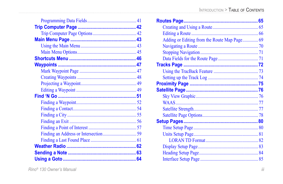 Garmin rino130 User Manual | Page 5 / 132