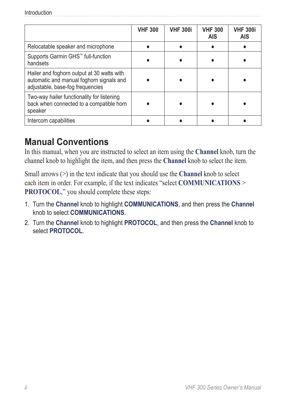 Manual conventions | Garmin 190-01098-00 User Manual | Page 4 / 62