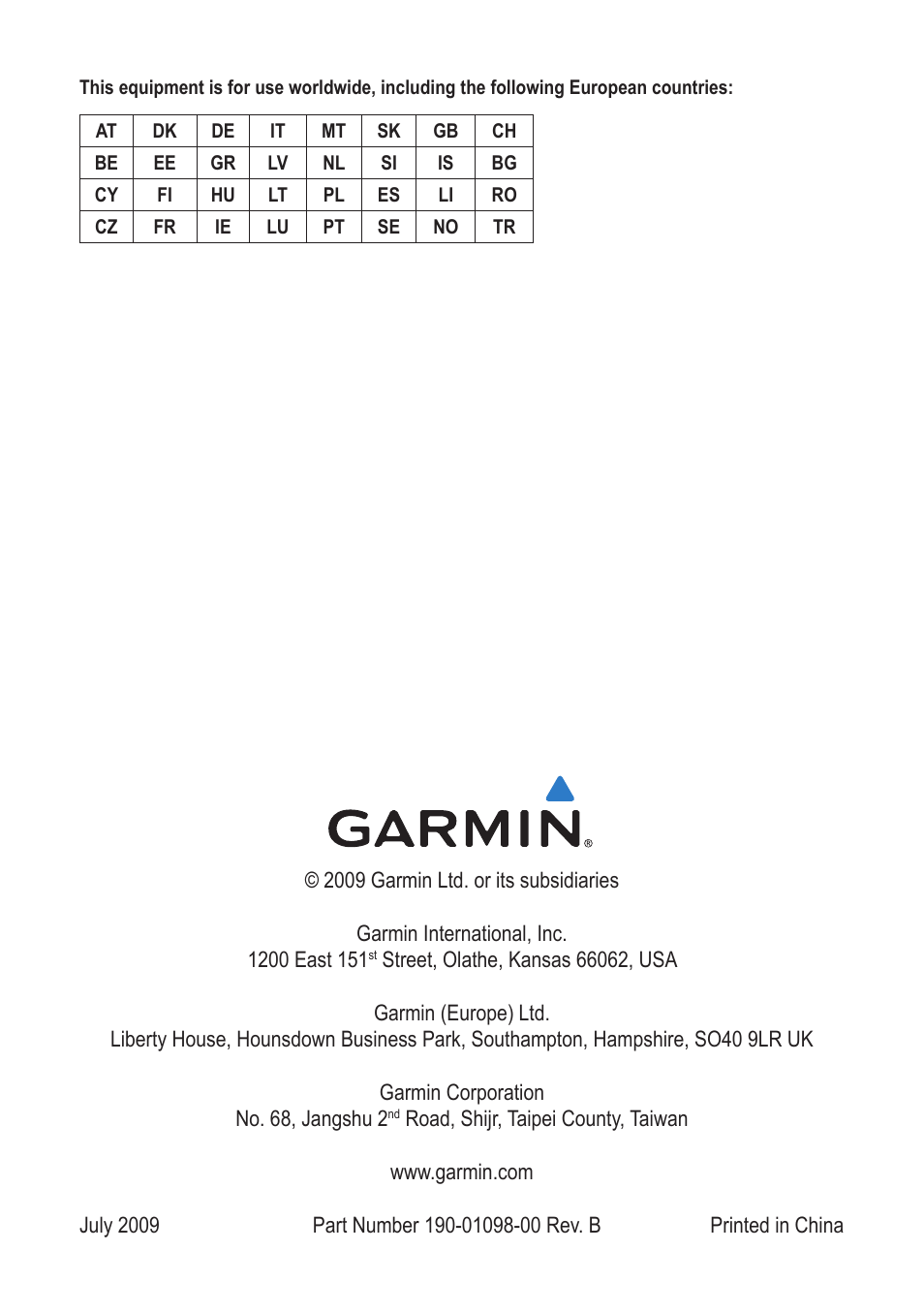 Garmin 190-01098-00 User Manual | Page 62 / 62