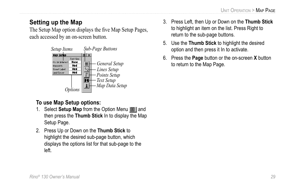 Setting up the map | Garmin 130 User Manual | Page 35 / 132