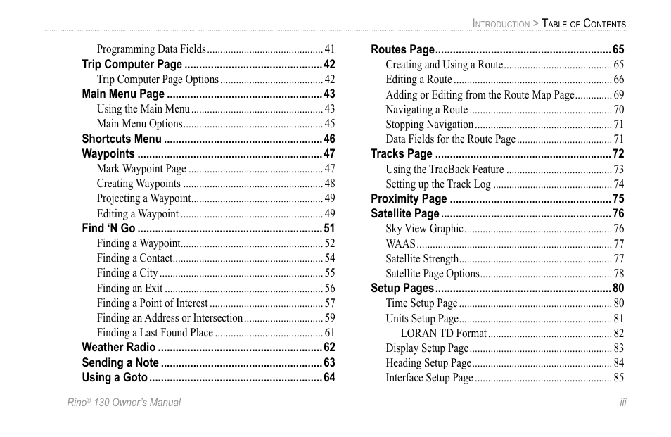 Garmin 130 User Manual | Page 5 / 132