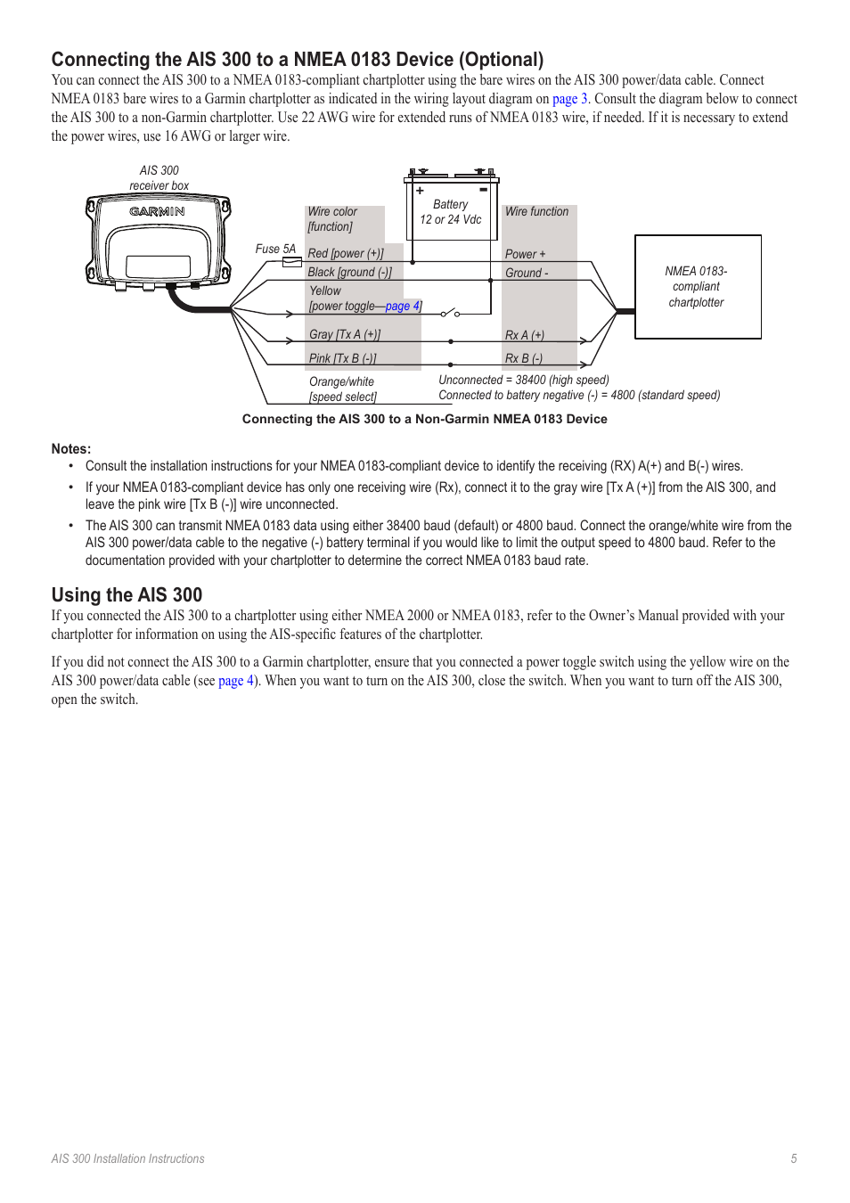 Using the ais 300 | Garmin 190-01178-00 User Manual | Page 5 / 8