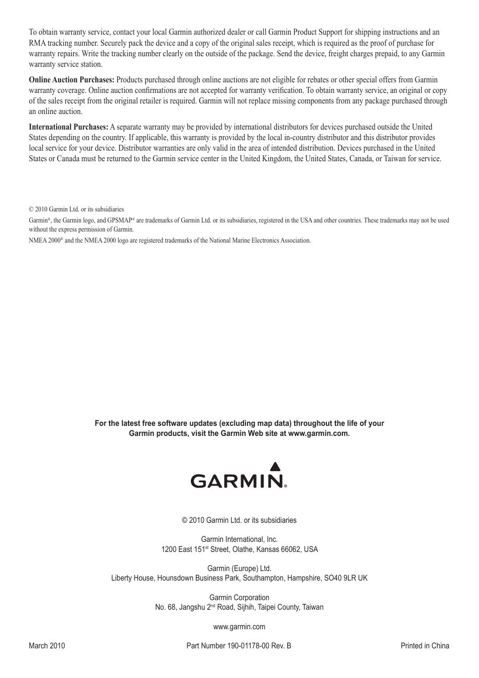 Garmin 190-01178-00 User Manual | Page 8 / 8