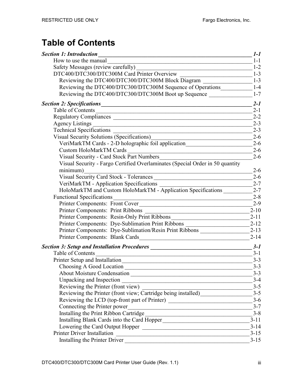 Fargo DTC300 User Manual | Page 3 / 278