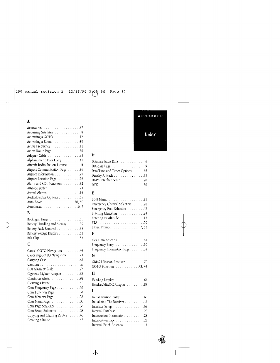 Garmin GPSCOM 190 User Manual | Page 102 / 106