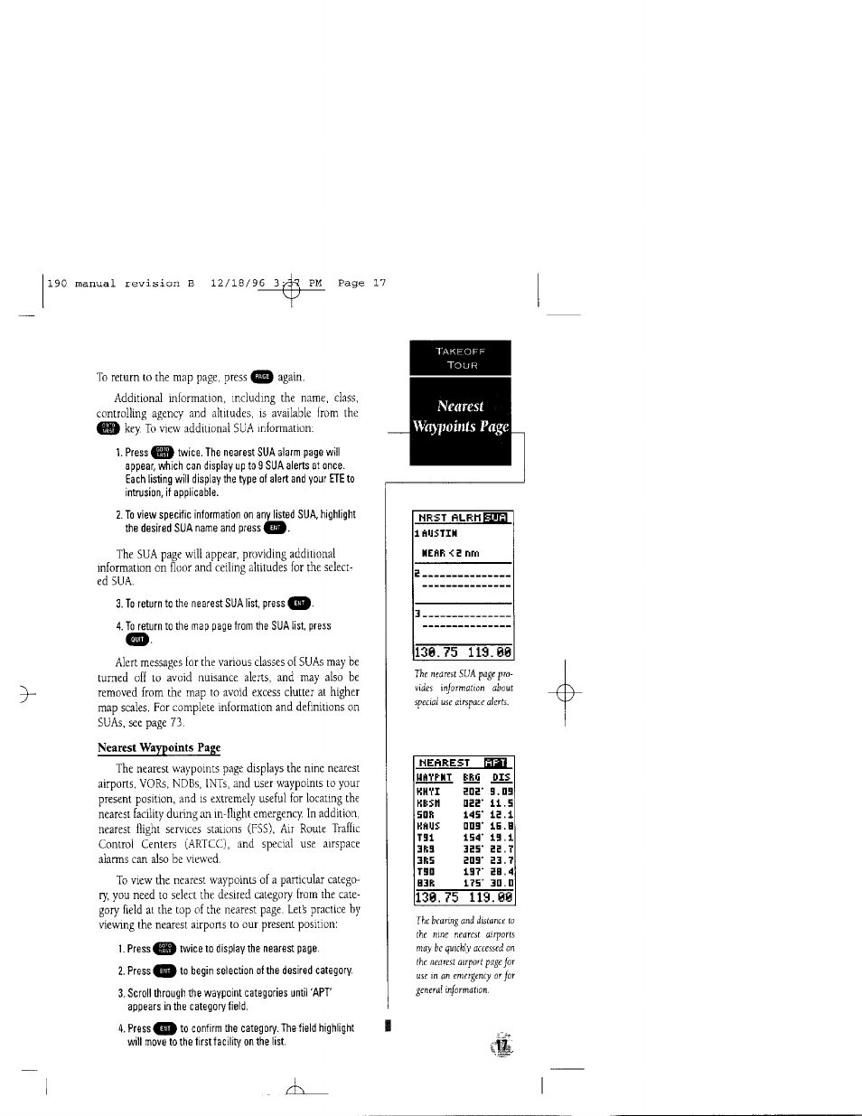 Wo>'|)oinis | Garmin GPSCOM 190 User Manual | Page 22 / 106