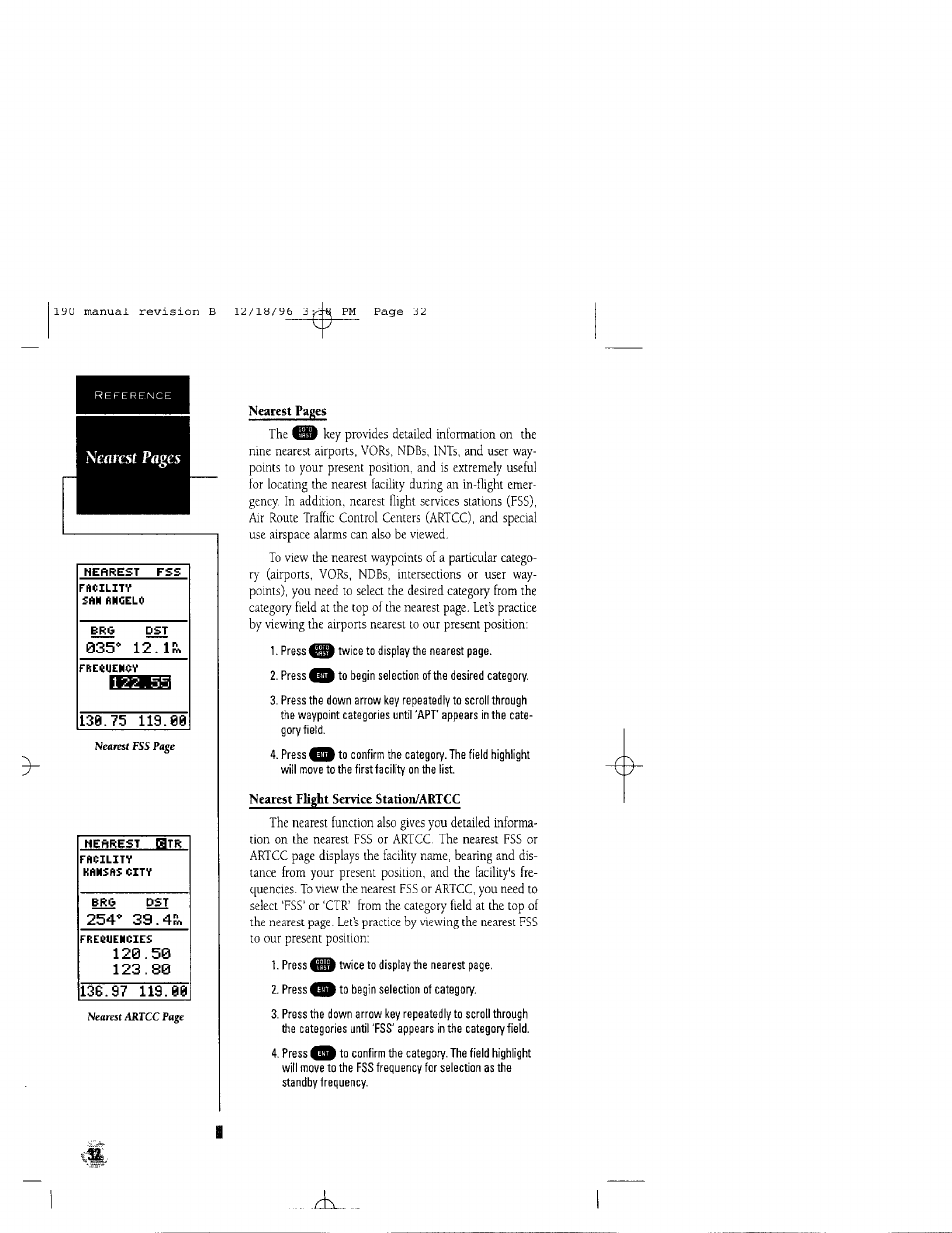 035^ 12. ir, 254^ 39.4k, Ne«rcsi | Garmin GPSCOM 190 User Manual | Page 37 / 106