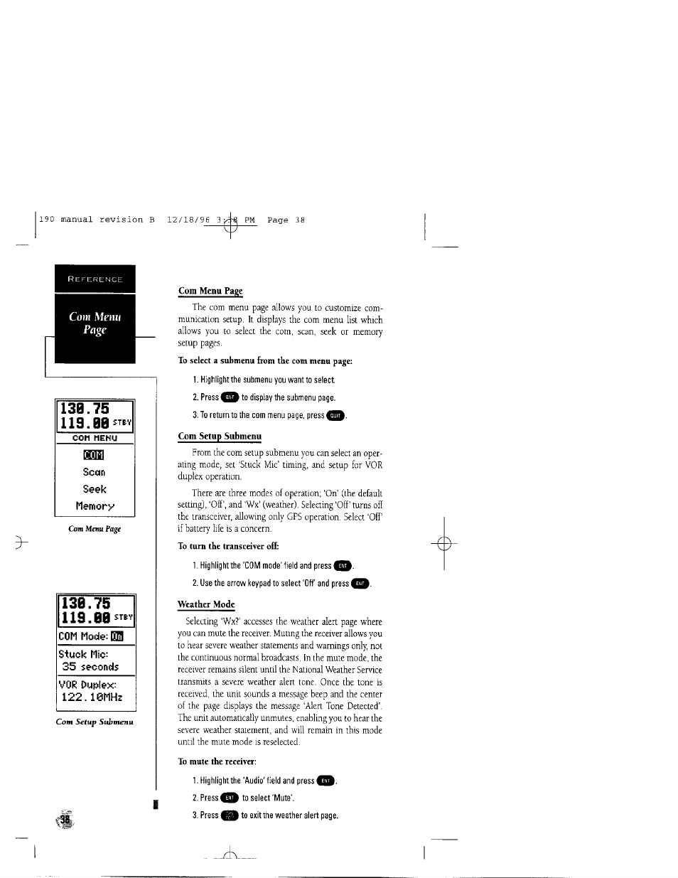 Com mam | Garmin GPSCOM 190 User Manual | Page 43 / 106