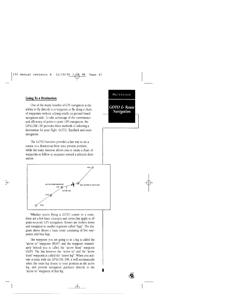 Goto & route na\igation | Garmin GPSCOM 190 User Manual | Page 48 / 106