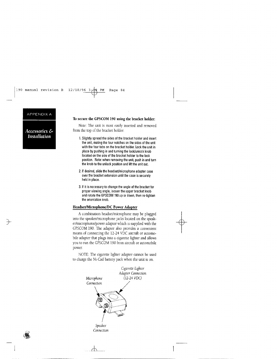 Acccssones | Garmin GPSCOM 190 User Manual | Page 89 / 106