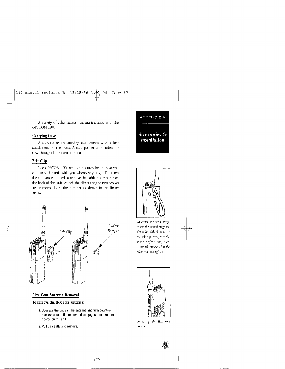 Rubber bumper, Accessories & installation | Garmin GPSCOM 190 User Manual | Page 92 / 106