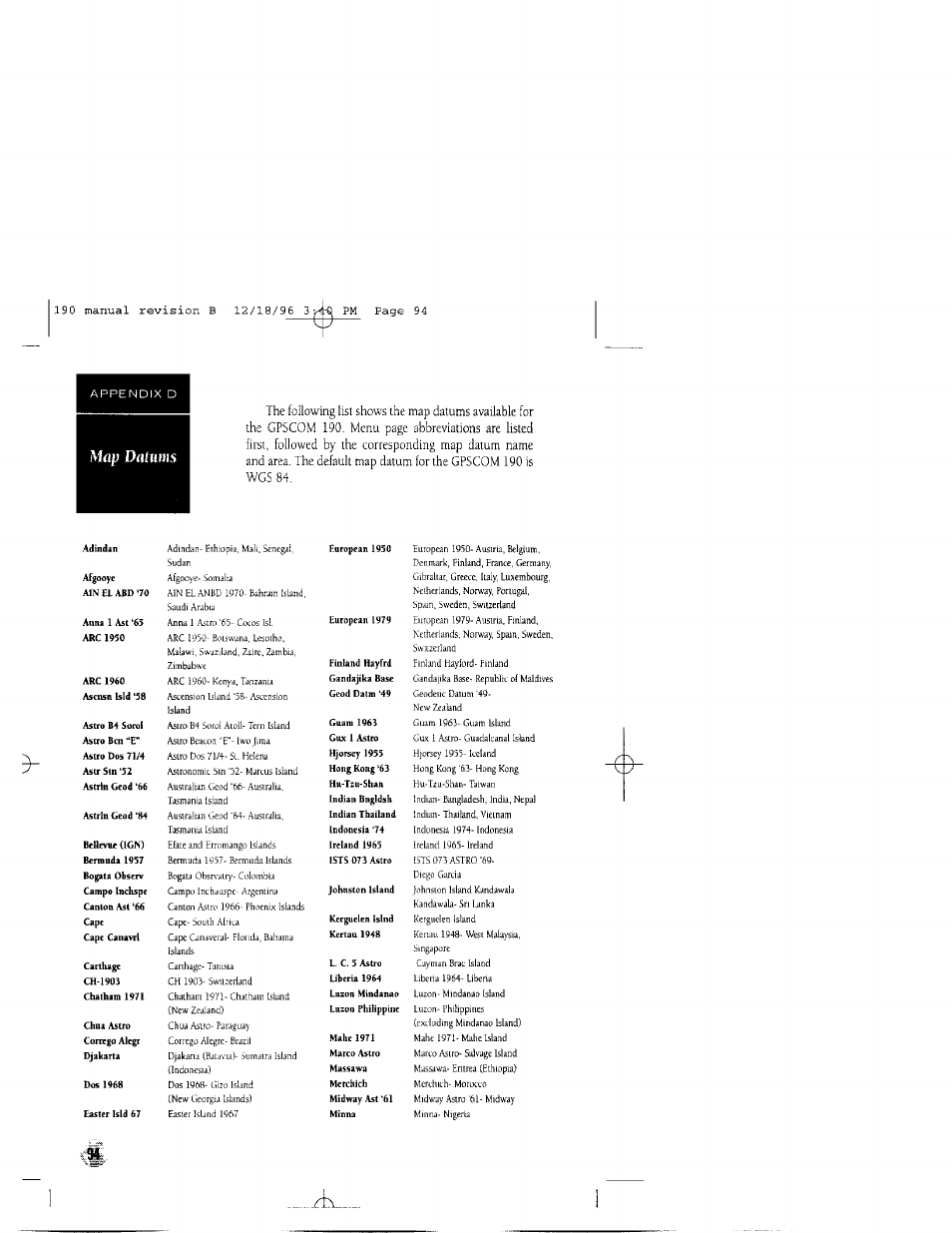 Garmin GPSCOM 190 User Manual | Page 99 / 106