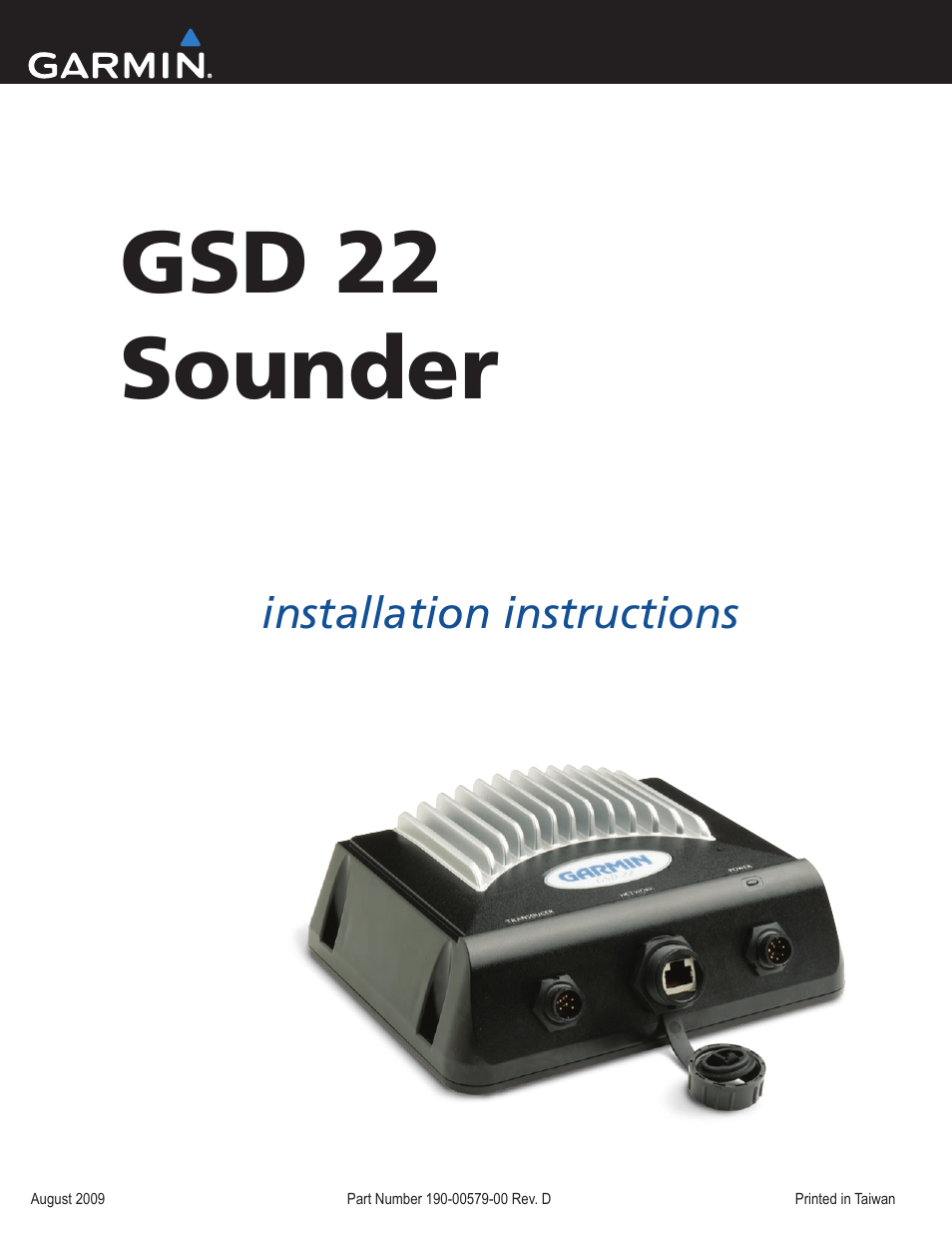 Garmin GSD22 User Manual | 8 pages