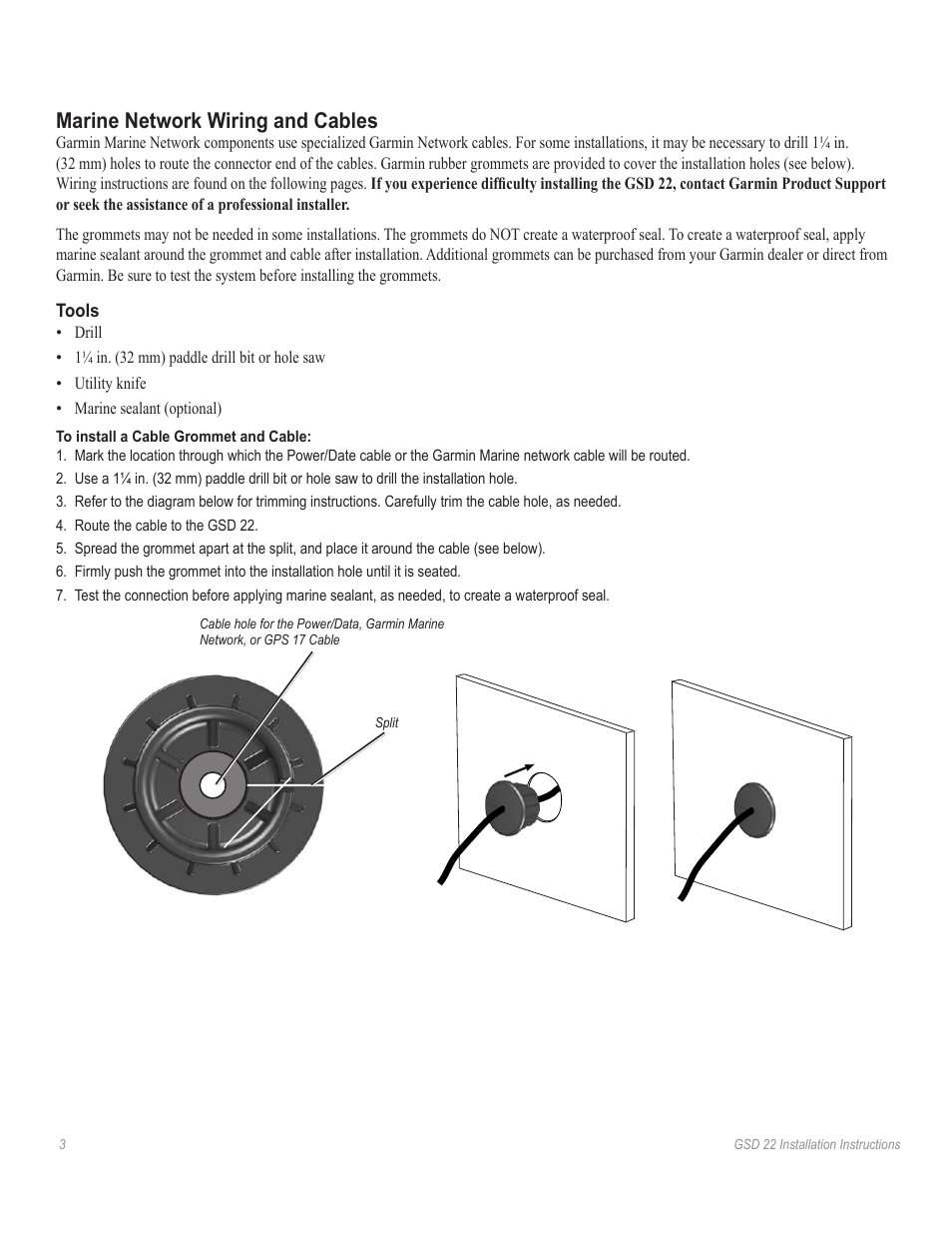 Marine network wiring and cables | Garmin GSD22 User Manual | Page 5 / 8