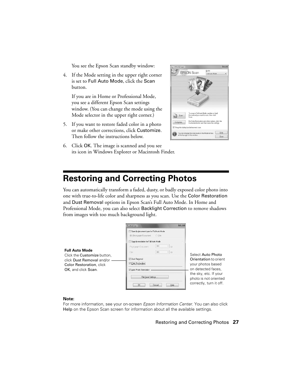 Restoring and correcting photos | Garmin STYLUS NX200 User Manual | Page 27 / 48