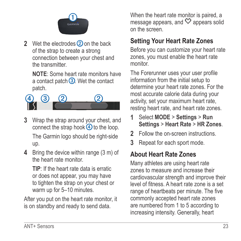 Heart rate zones, see | Garmin 910XT User Manual | Page 25 / 56