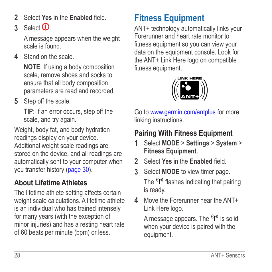 Fitness equipment | Garmin 910XT User Manual | Page 30 / 56