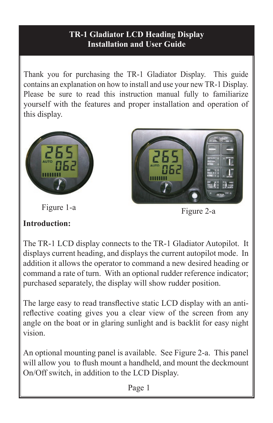 Garmin GLADIATOR TR-1 User Manual | Page 2 / 13