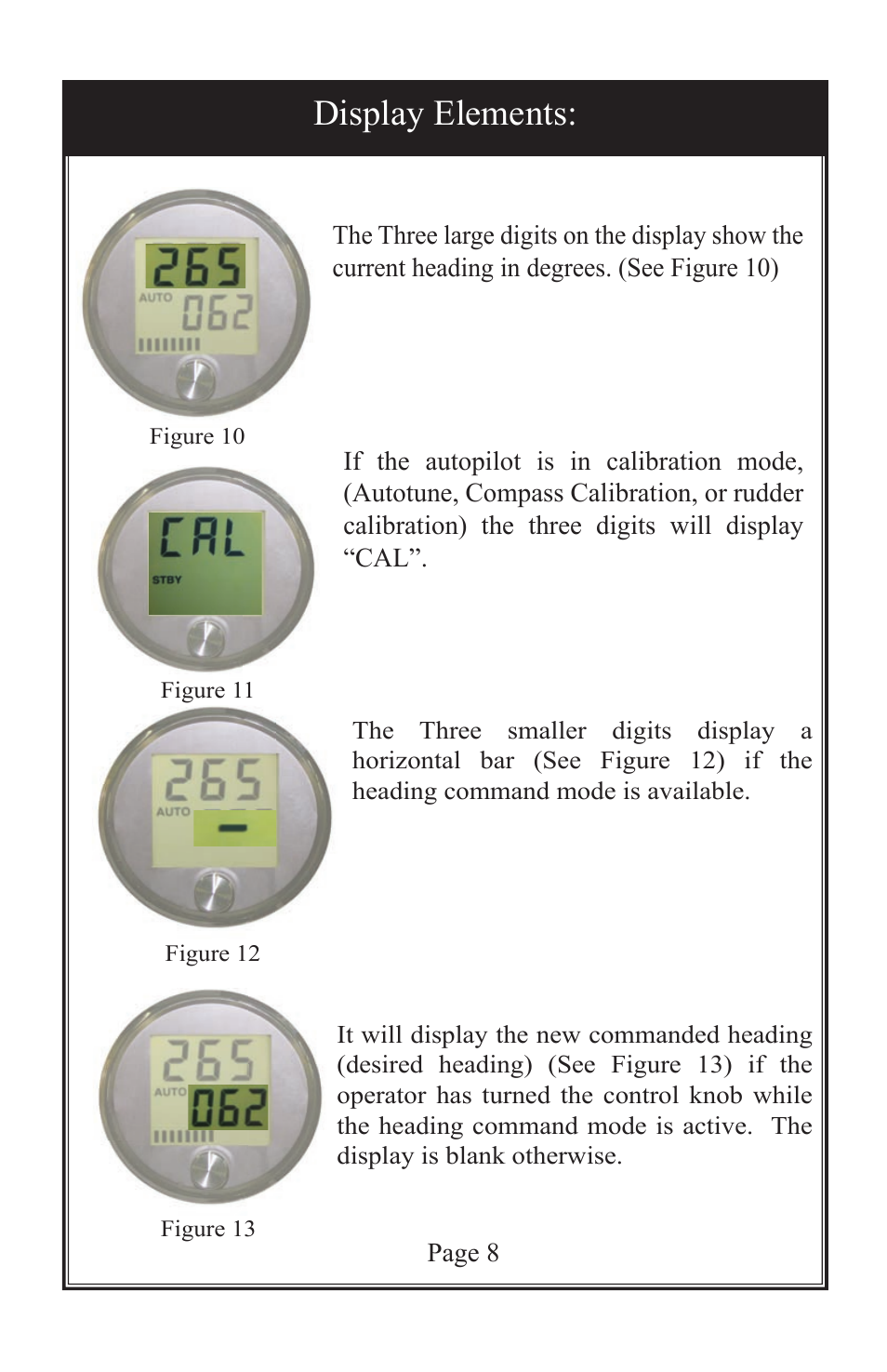 Display elements | Garmin GLADIATOR TR-1 User Manual | Page 9 / 13