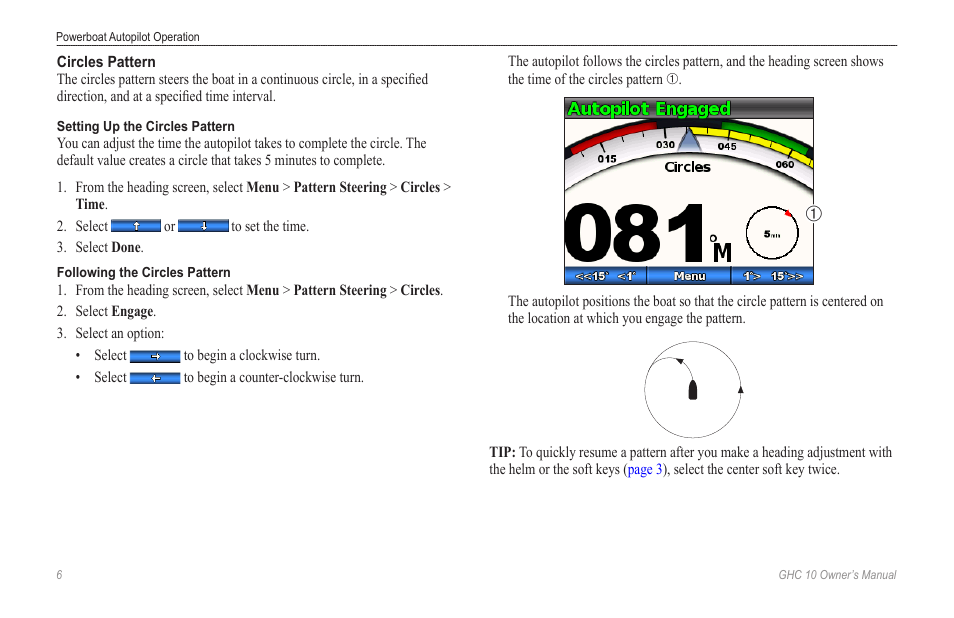 Circles pattern | Garmin Ghc 10 User Manual | Page 10 / 28