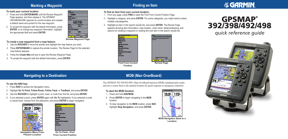 Garmin 398 User Manual | 2 pages