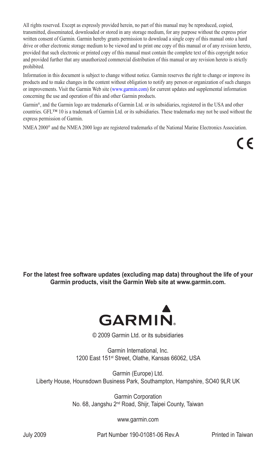 Garmin GFL 10 User Manual | Page 10 / 10