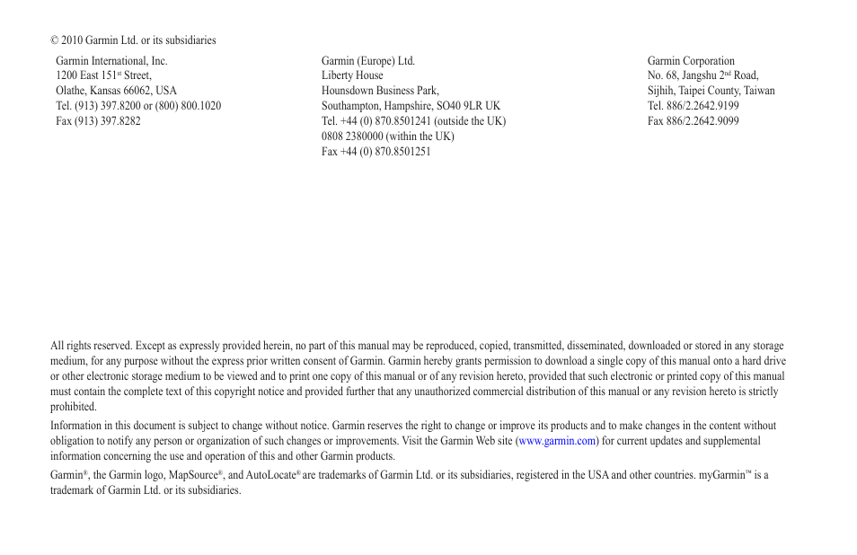 Garmin GPS 152H User Manual | Page 2 / 32