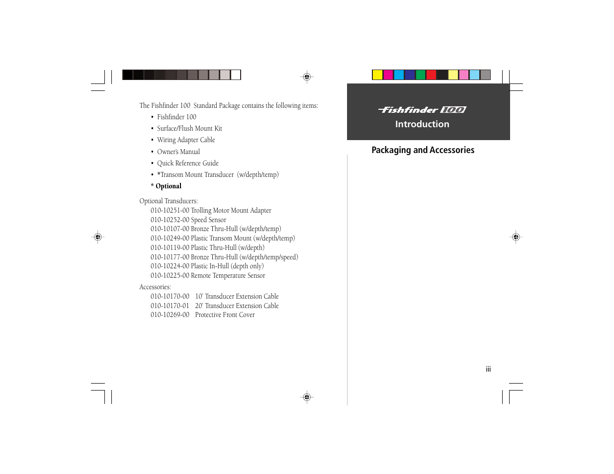 Garmin Fishfinder 100 User Manual | Page 5 / 49