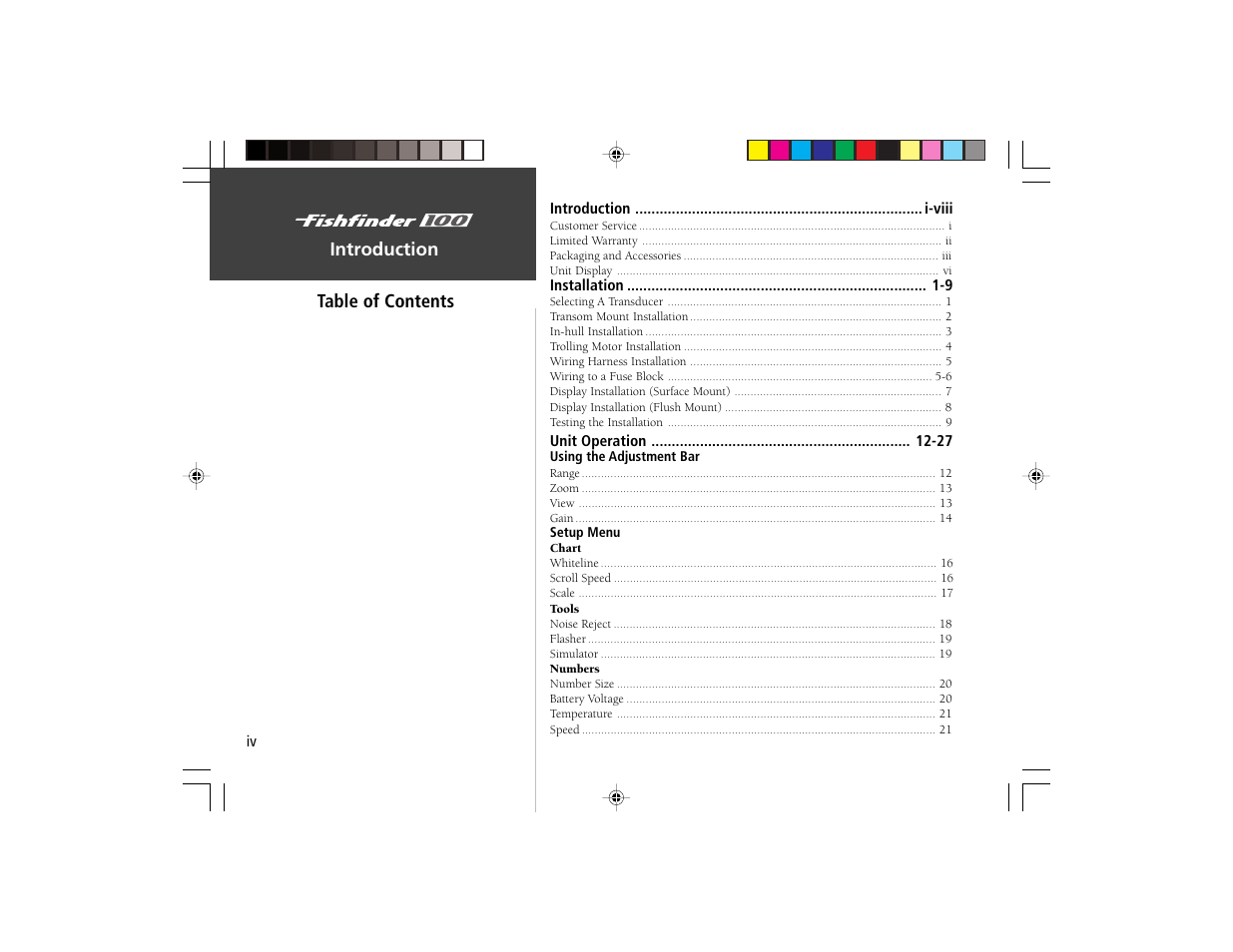 Garmin Fishfinder 100 User Manual | Page 6 / 49