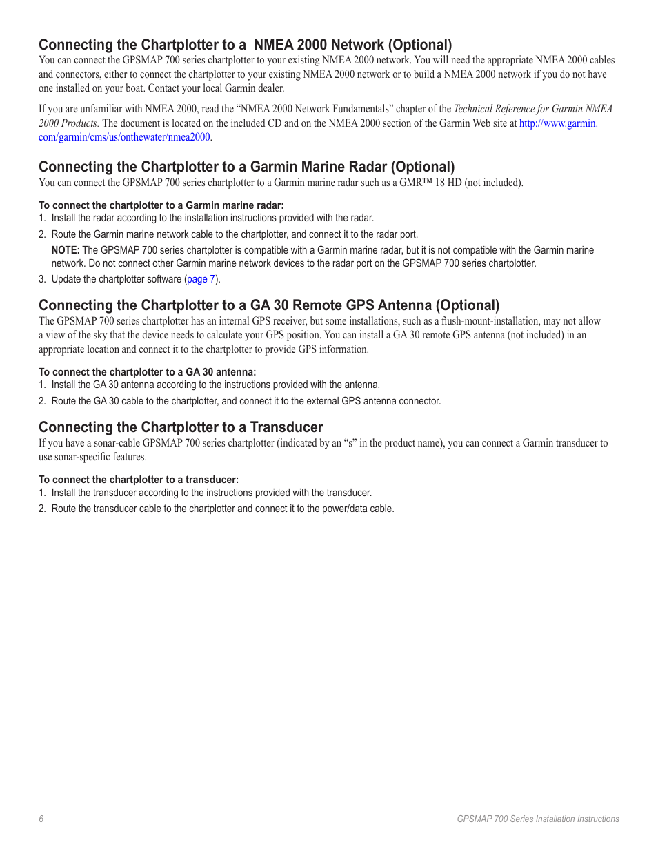 Connecting the chartplotter to a transducer | Garmin GPSMAP 740s User Manual | Page 6 / 10
