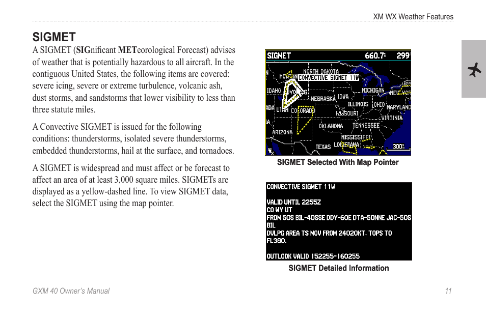 Sigmet | Garmin GXM 40 User Manual | Page 13 / 48