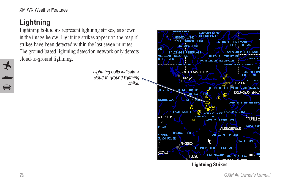 Lightning | Garmin GXM 40 User Manual | Page 22 / 48