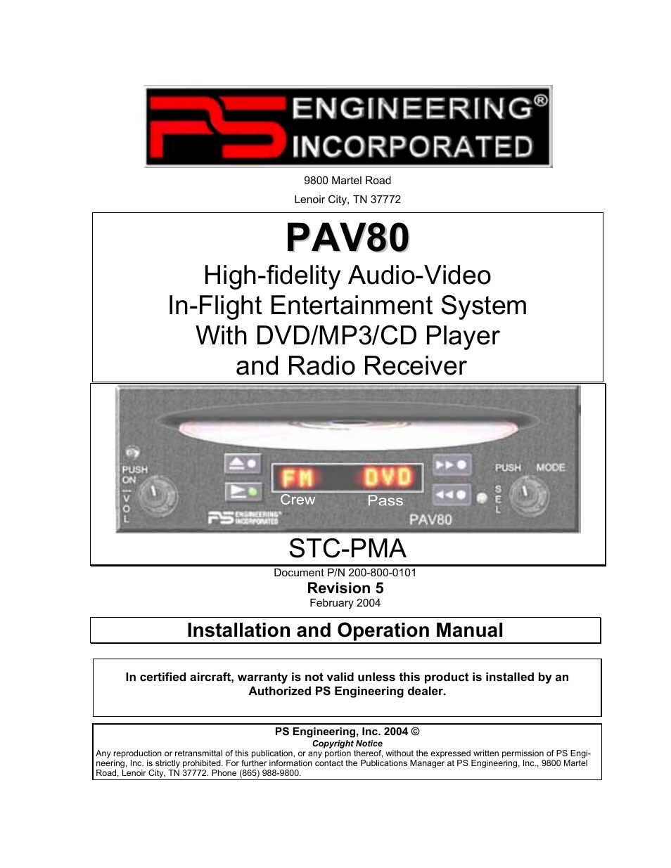 Garmin PAV80 User Manual | 36 pages