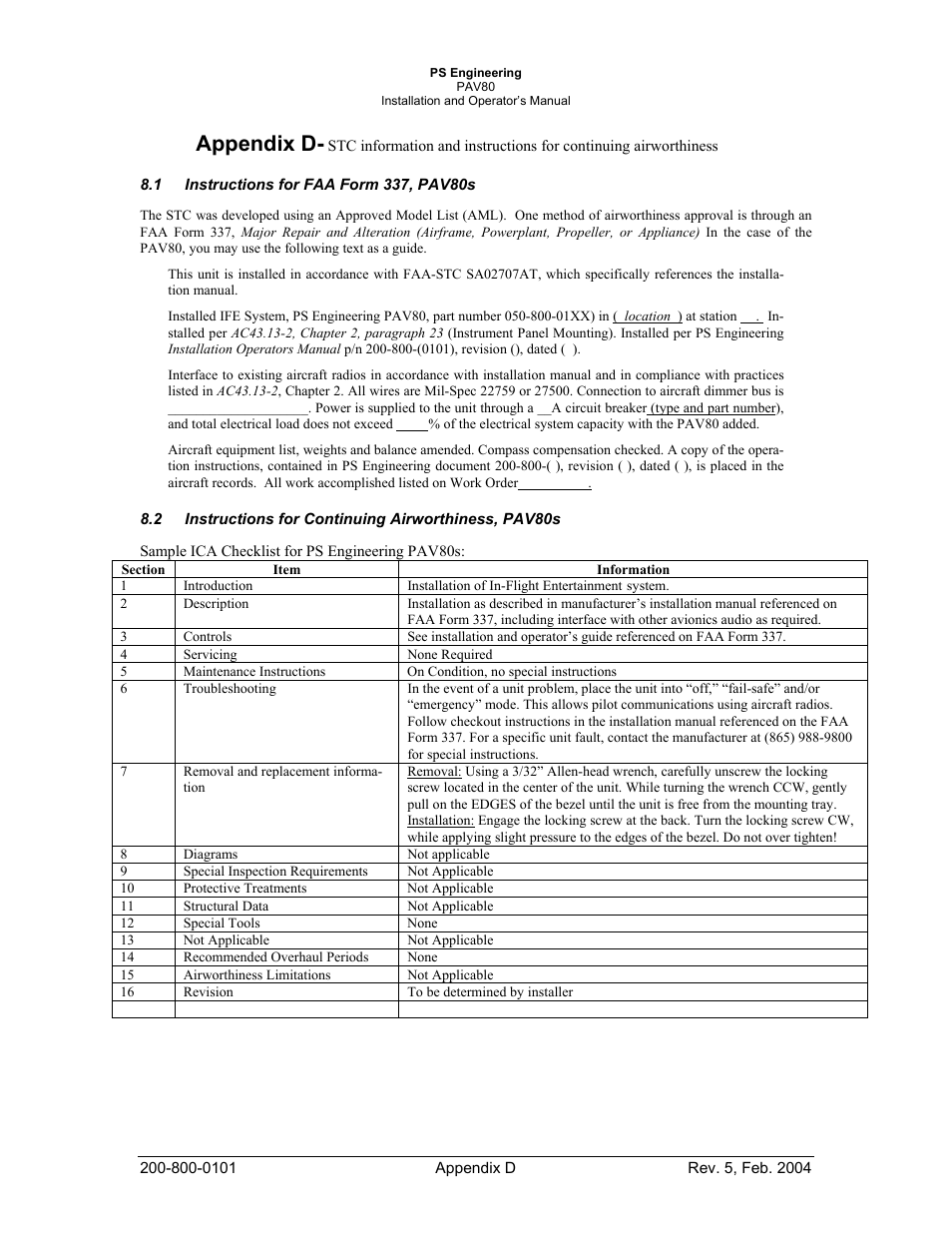 Appendix d | Garmin PAV80 User Manual | Page 33 / 36