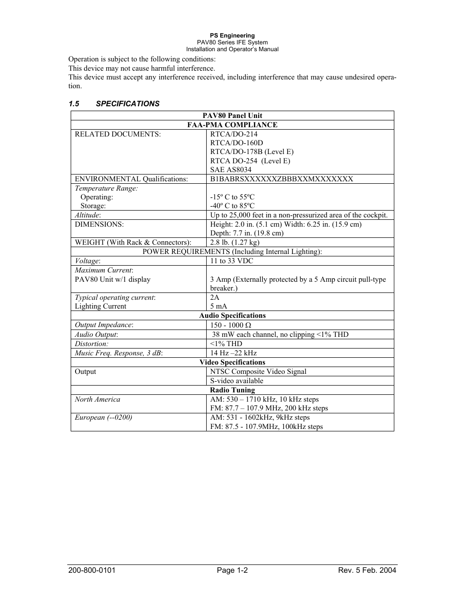 Garmin PAV80 User Manual | Page 5 / 36