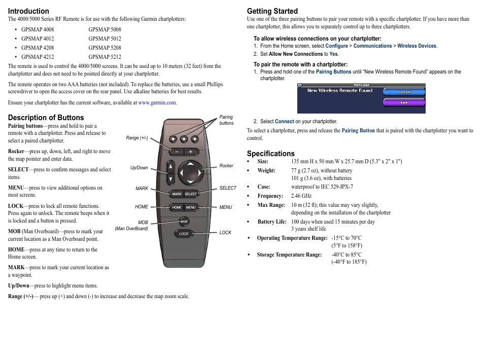 Garmin GPSMAP 5000 User Manual | Page 2 / 2