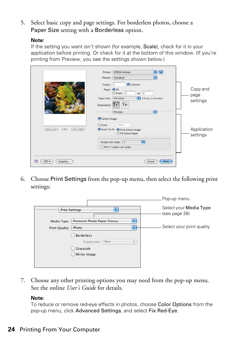 Epson ARTISAN 725 User Manual | Page 24 / 64
