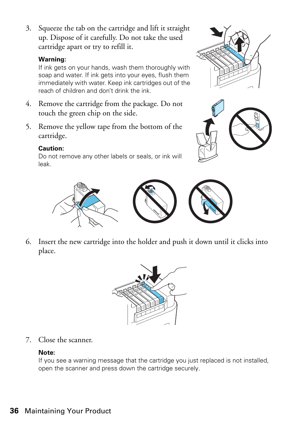 Epson ARTISAN 725 User Manual | Page 36 / 64