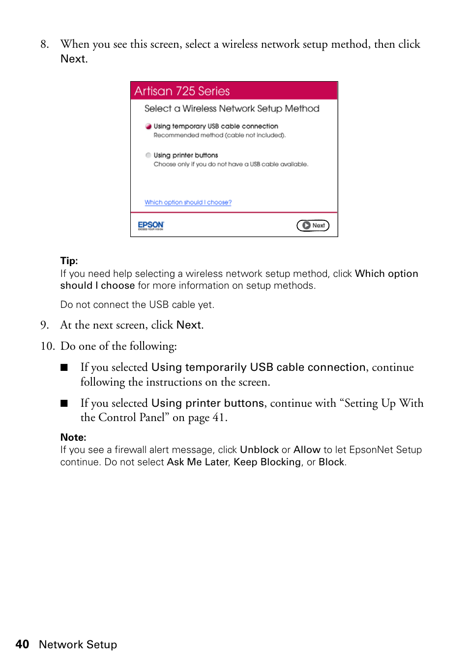 Epson ARTISAN 725 User Manual | Page 40 / 64