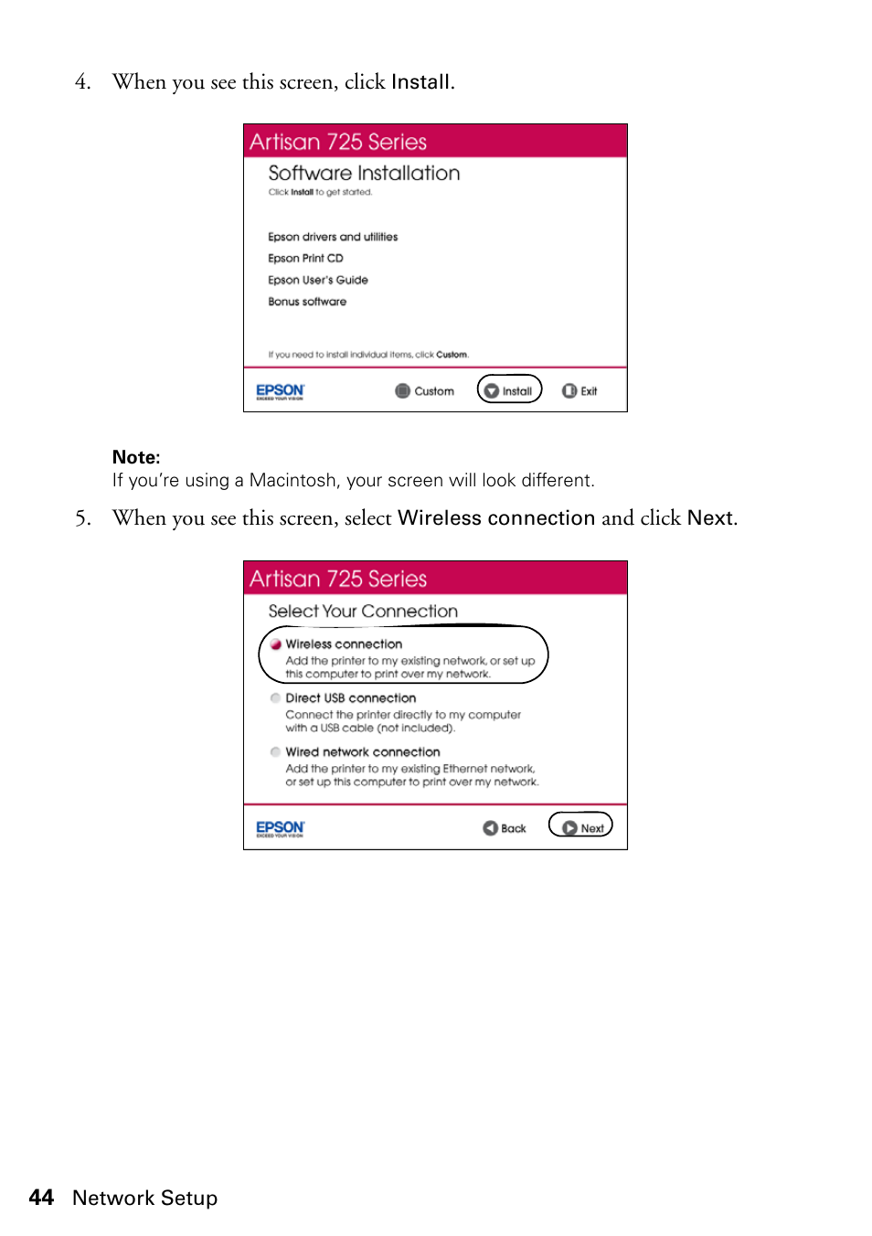 Epson ARTISAN 725 User Manual | Page 44 / 64