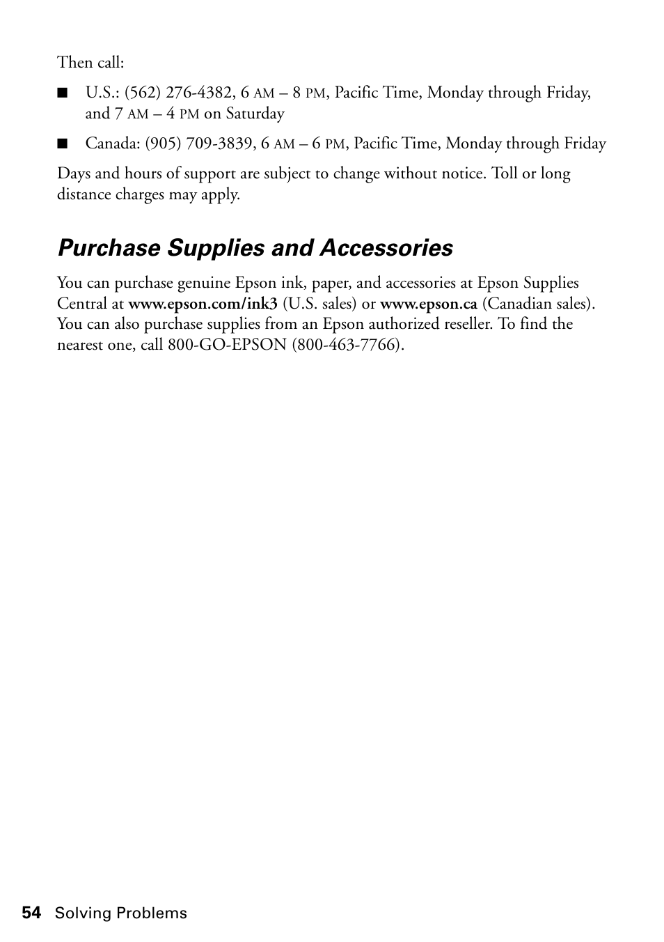 Purchase supplies and accessories | Epson ARTISAN 725 User Manual | Page 54 / 64