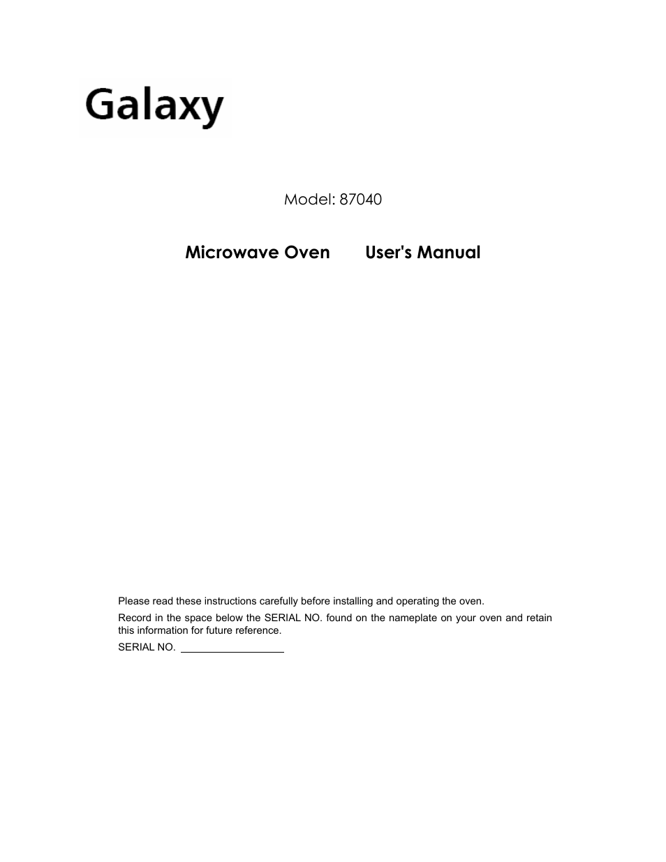 Galaxy Metal Gear 87040 User Manual | 14 pages